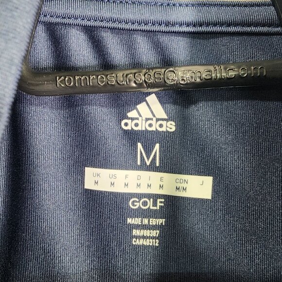 Mens Blue Adidas Golf Pullover Polo Shirt 1/2 Zip Long Sleeve Mock Neck Size M - Picture 7 of 12